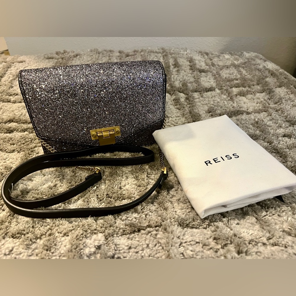 NWT Reiss Minnie Glitter - Mini Metal Crossbody Shoulder Bag